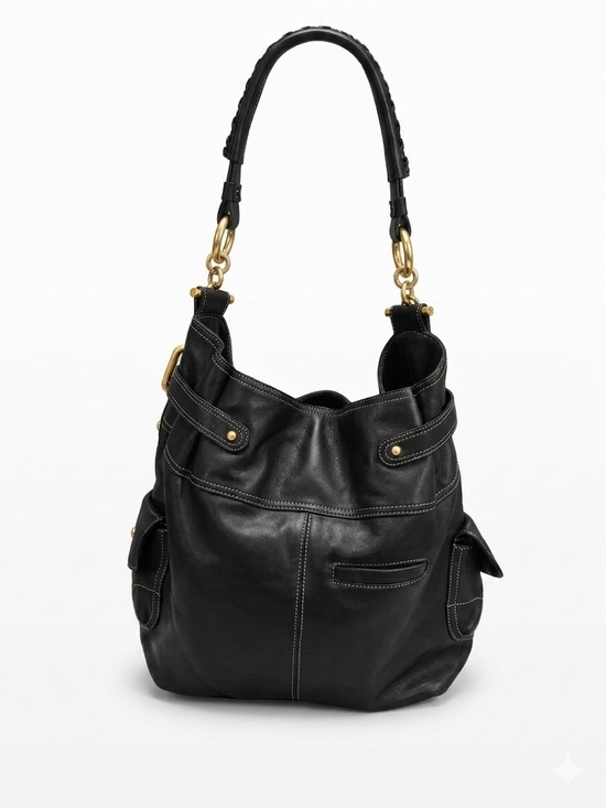 B. Makowsky all leather bag with Gold hardware main image 5